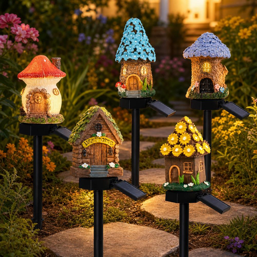 Outdoor Power For Christmas Lights - LED 태양광 잔디등 다용도 미니어처 요정집