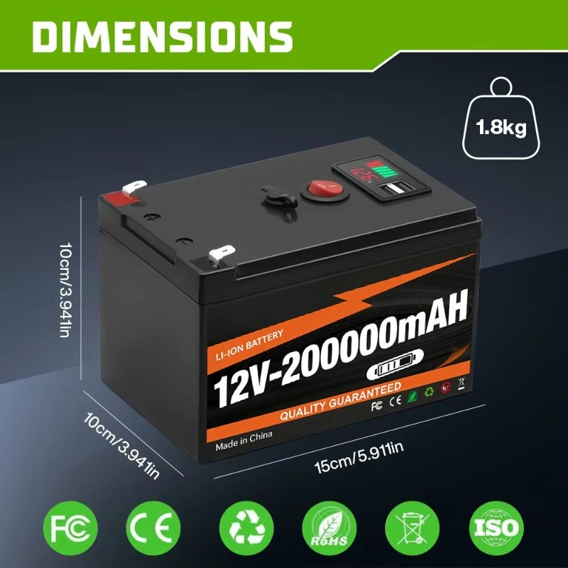 12V 200000mAh 충전식 리튬 배터리 팩(BMS - Outdoor Power Number 리뷰 및 가격