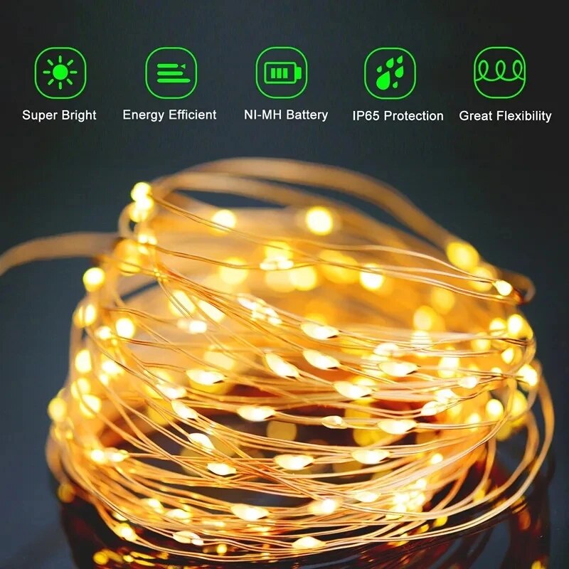 100 LED 태양광 요정 방수 구리 와이어 스트링 조 - Outdoor Power For Christmas Lights 리뷰 및 가격